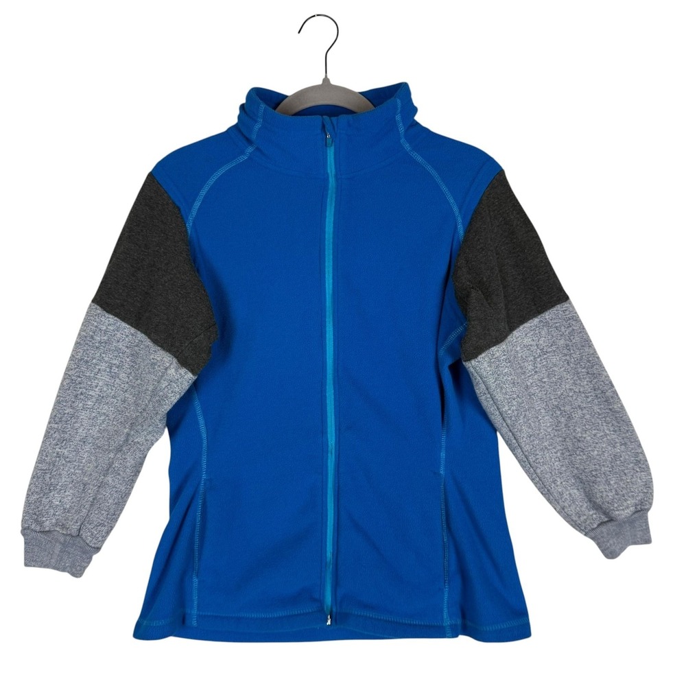 Everlast Jacket Kids Medium Blue Colorblock Fleece Full Zip Bah Humbug Graphic
